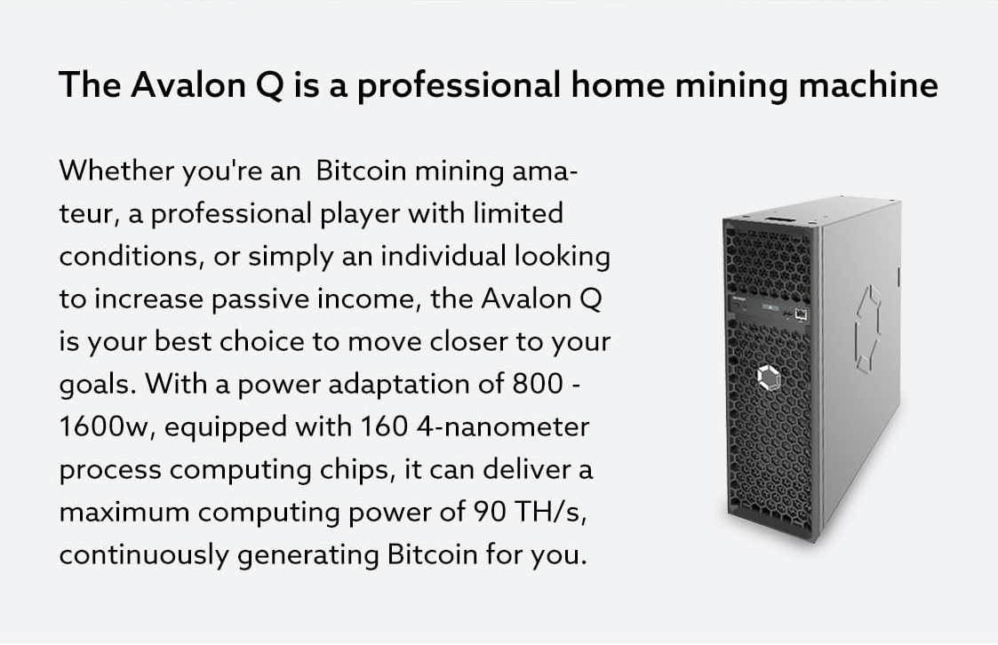 Avalon Q | 90 TH/s @ 1674W | The Silent Home Bitcoin Miner