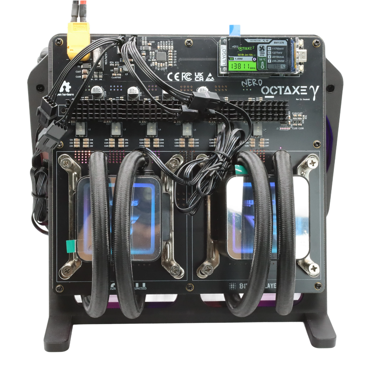 NerdOCTAxe Rev3.1 Hydro| 13.8 TH/s @ 230W | High-Performance Bitcoin Solo Miner