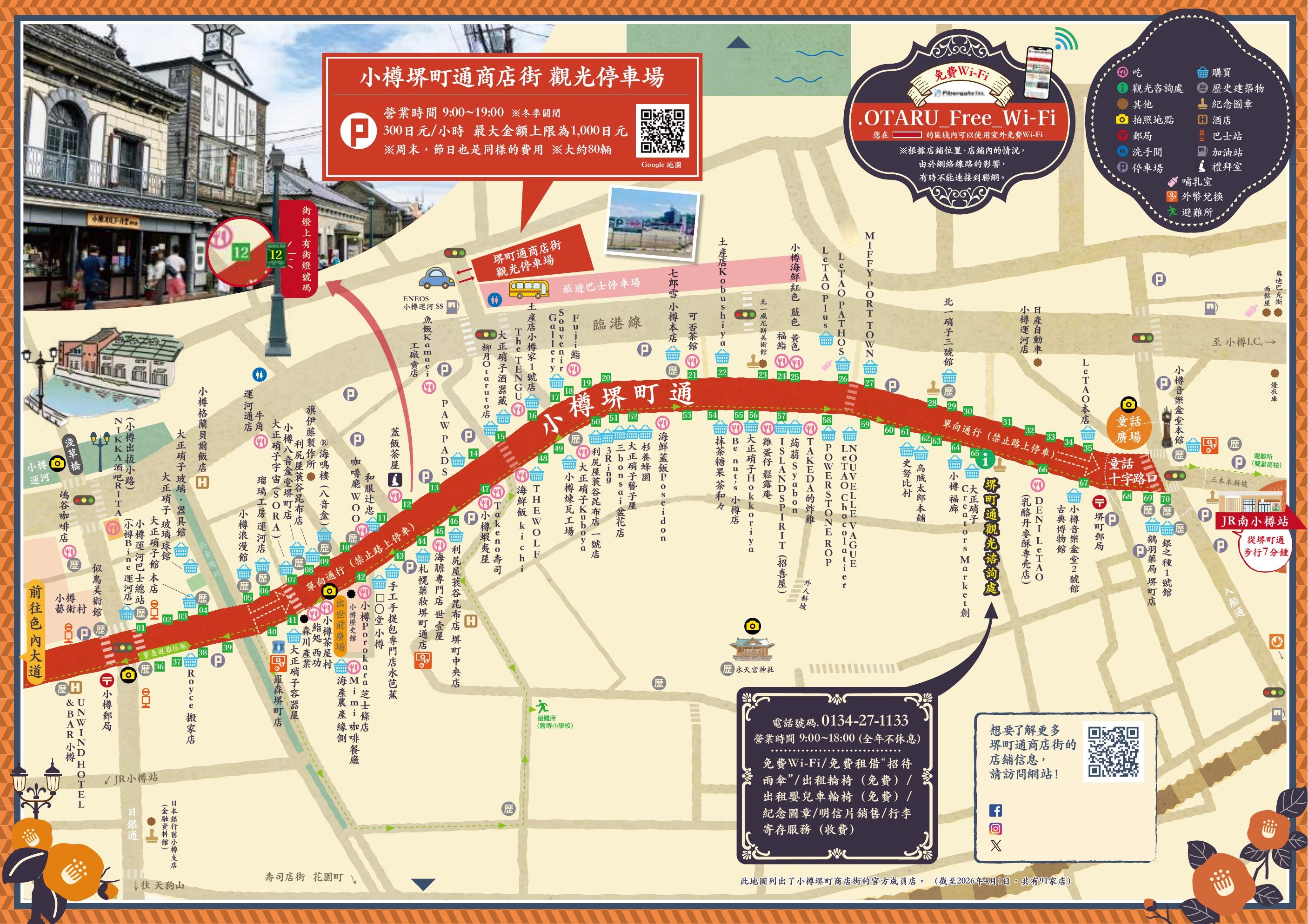 小樽堺町通商店街地圖